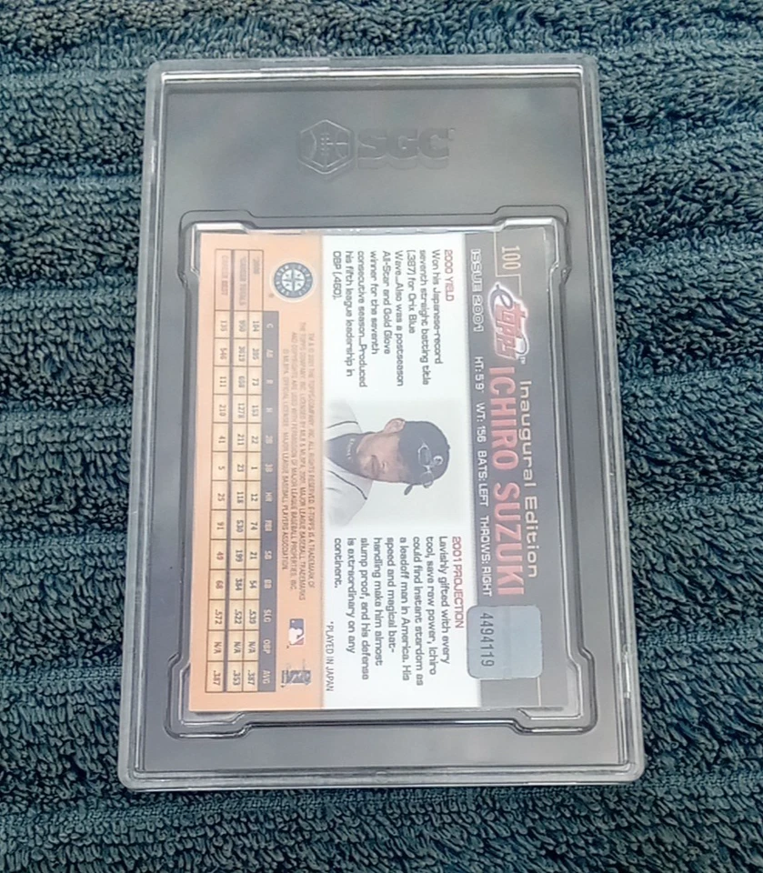2001 Ichiro Suzuki eTopps Rookie Baseball Card # 100 Graded SGC 9 - Image 4 of 4