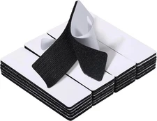 Heavy Duty Hook & Loop Adhesive Strips 1x4” Black Sticky Back Fastener - 20 Sets