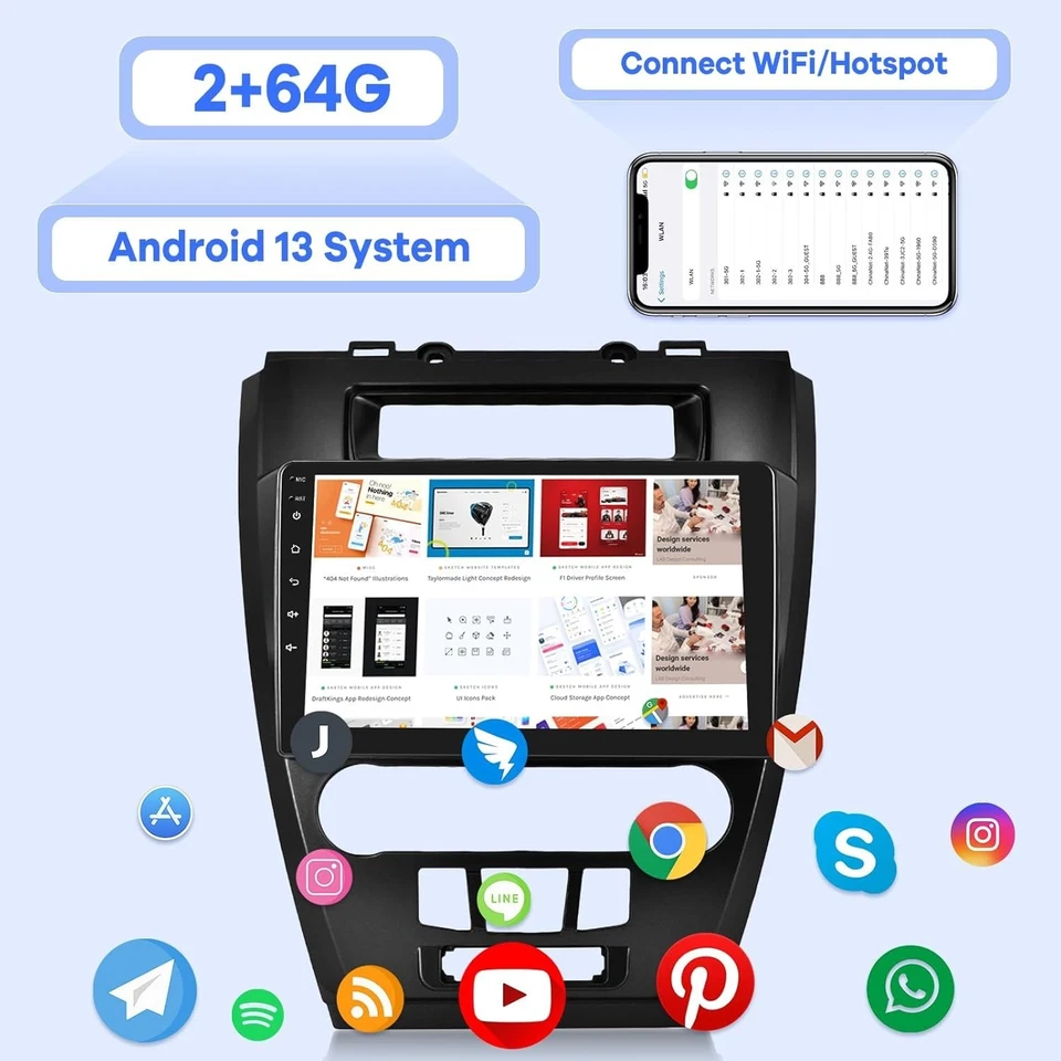 [2G+64G] Car Radio for Ford Fusion Mondeo Mustang 2009-2012, 10.1 inch...  - Image 3 of 4