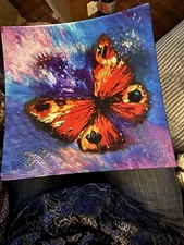 14” Monarch Butterfly  Square Glass Plate