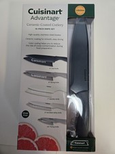 NIB Cuisinart Advantage 10 Piece Knife Set: Ceramic Coated Knives with Guards