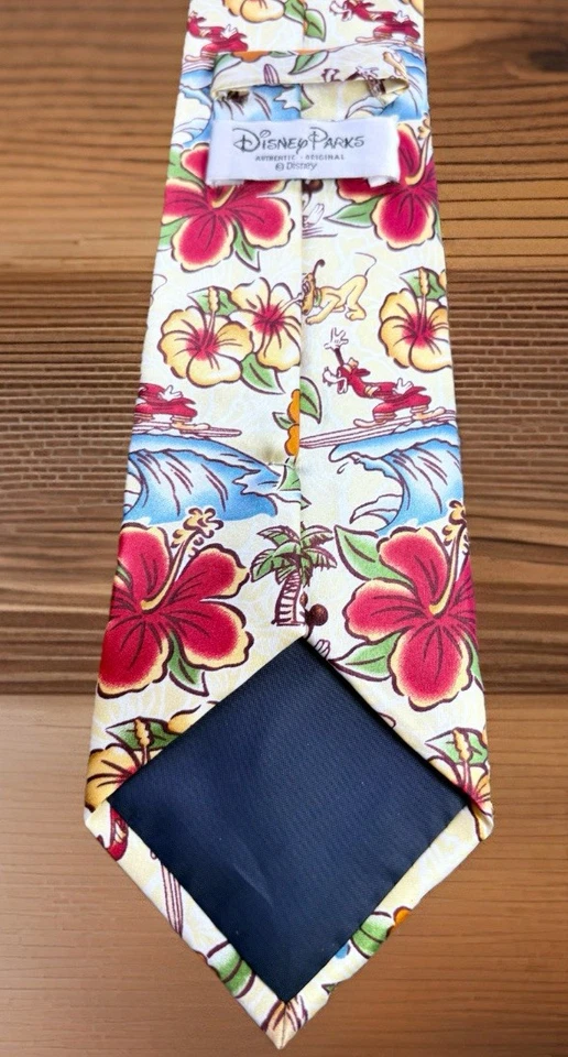 Corbata Mickey Mouse Minnie Donald Tropical Hawaiano Hibisco Parques Disney Foto 4 de 4
