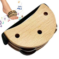 Foot Tambourines for Adults Wooden Small Foot Tapping Tambourine Foot Drum Set w