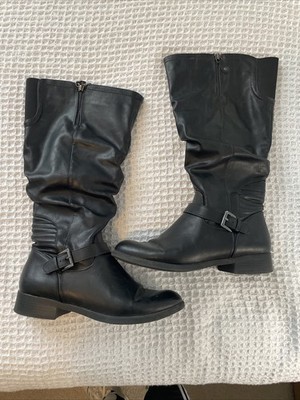 White Mountain Livery Black Knee High Boots Womens Size 9 W-WC 05-W18868WW