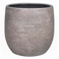Inna-Glas Keramiktopf Mit Maserung, Weiß-Braun, 14 Cm, Ø 15,5 Cm