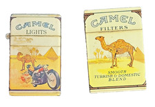 Camel Pack Promotional Cigarette Lighters Collectible 2 Vintage Non-Working