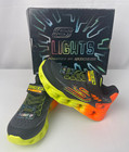 Boys SKECHERS Quantroid Lights sneaker light up black neons 11 12 2 3 4 shoe $50