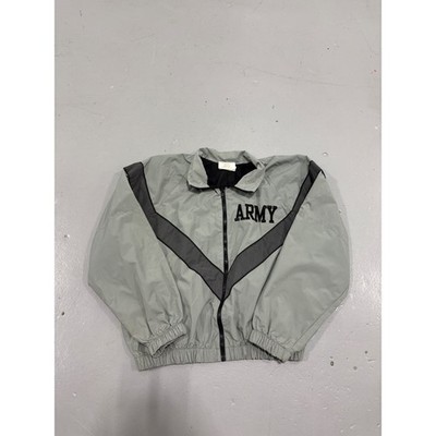 US Army IPFU Training Jacket Mens Small Short Grey Nylon Windbreaker IPFU Jacket