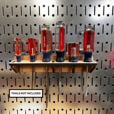 Wall or Pegboard Tool Organizer – Classic Wood Screwdriver Rack, Shop Storage