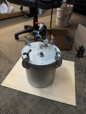 #ad Paint Pressure Pot Tank Spray Feed Pot Regulator Gauge Clamp Lid Metal $104.99