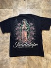 Vintage Virgin De Guadalupe Prayer Mother Mary Tee Large 21x28 Black Jesus Saint