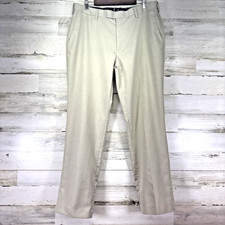 Louis Raphael Mens Light Tan TAILORED Flat Front Lightweight Dress Pants 38x32