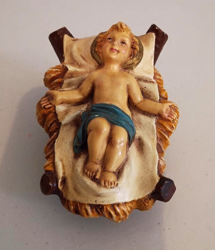 Vintage Papier-Mache Nativity Creche Baby Jesus Figure