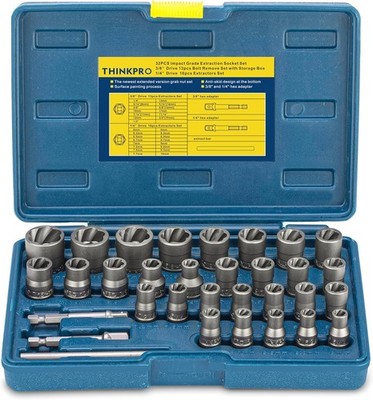 Bolt Extractor Kit, 32PCS Rounded Bolt Remover, Extractor Socket Set for Removin