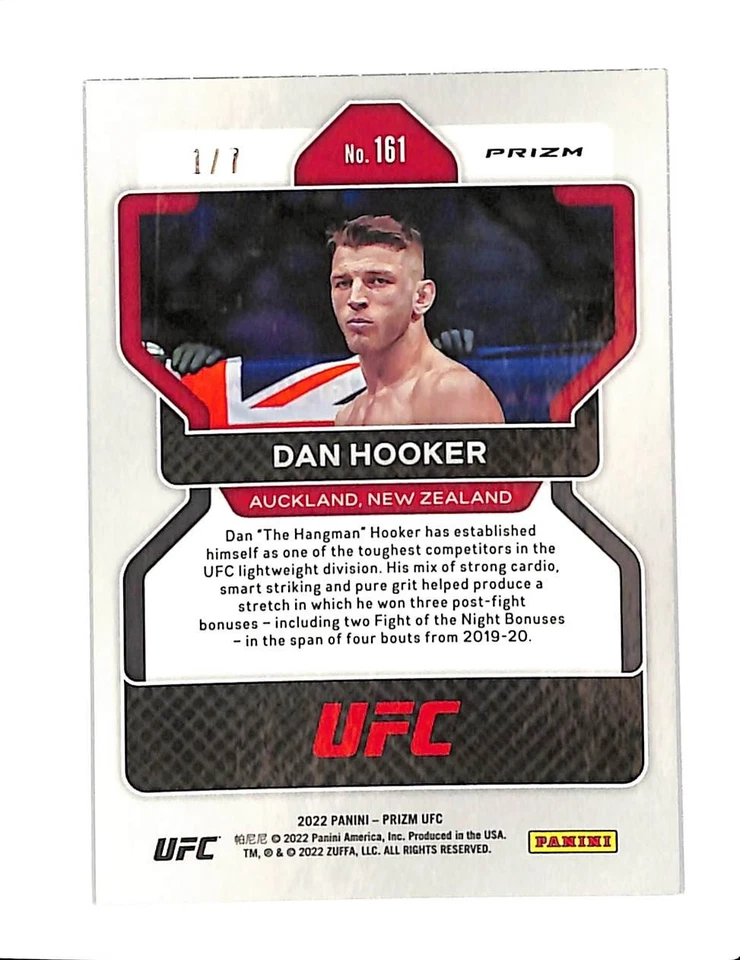 2022 PANINI PRIZM UFC 161 DAN HOOKER BLUE SHIMMER FOTL 1/7 - Image 2 of 2