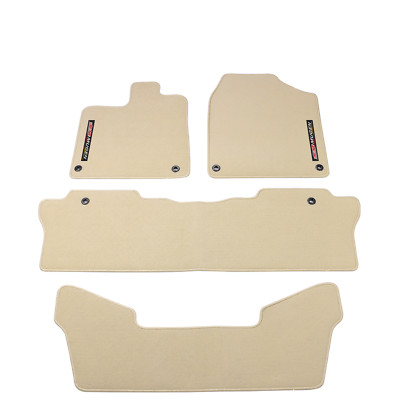 For 16-22 Honda Pilot Beige Floor Mats Carpet Nylon Anti-slip Front Rear & Mugen