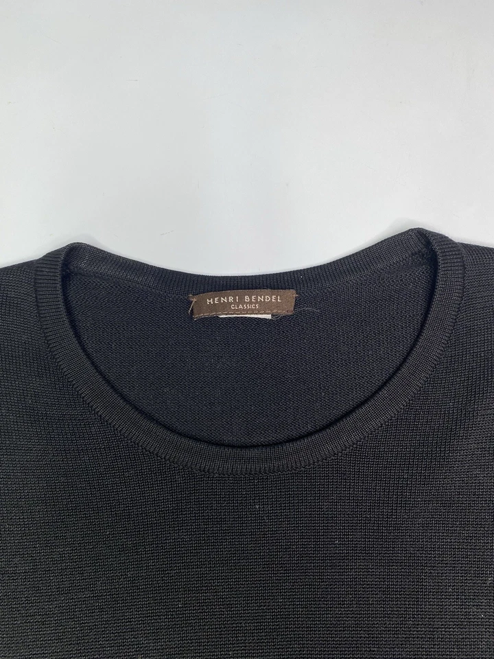 Pullover tejido vintage Henri Bendel Classics para mujer negro cuello redondo talla S/M Foto 2 de 4