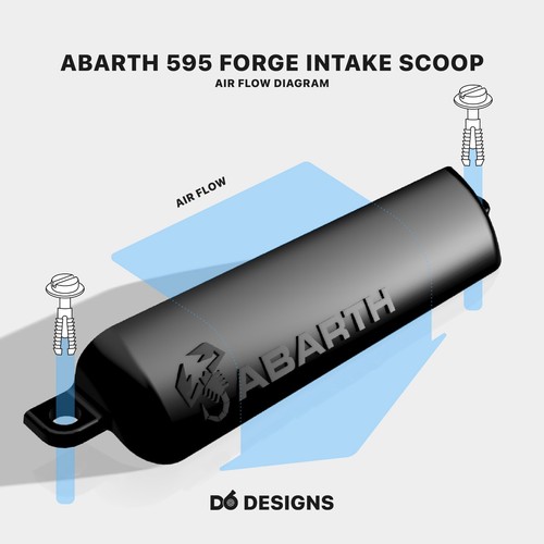 Abarth 595 3D printed Air Intake Scoop (For Forge FMINDF500 Air Intakes) – Black - Picture 6 of 6