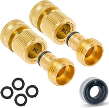 Morvat Brass Quick Connect Garden Hose Fittings for Accessories, 2 Pack