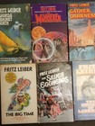 Vtg Pulp Sci Fi Fritz Leiber paperbacks fun cover art