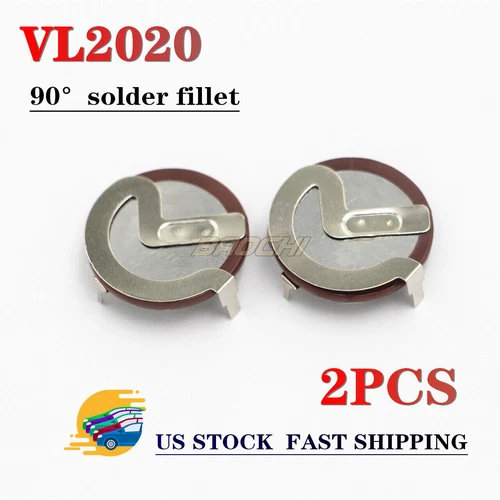2pcs Battery Fit for BMW Key Remote Fob Rechargeable 90 degree VL2020