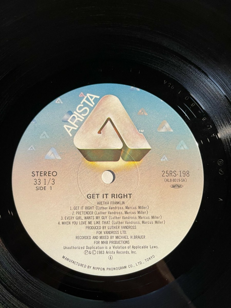 Aretha Franklin Get it Right JAPAN Import Soul Record