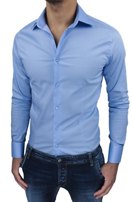 camicia uomo celeste