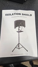 Microphone Isolation Shield with Pop Filter  Tripod Stand, Foldable Mic Shield
