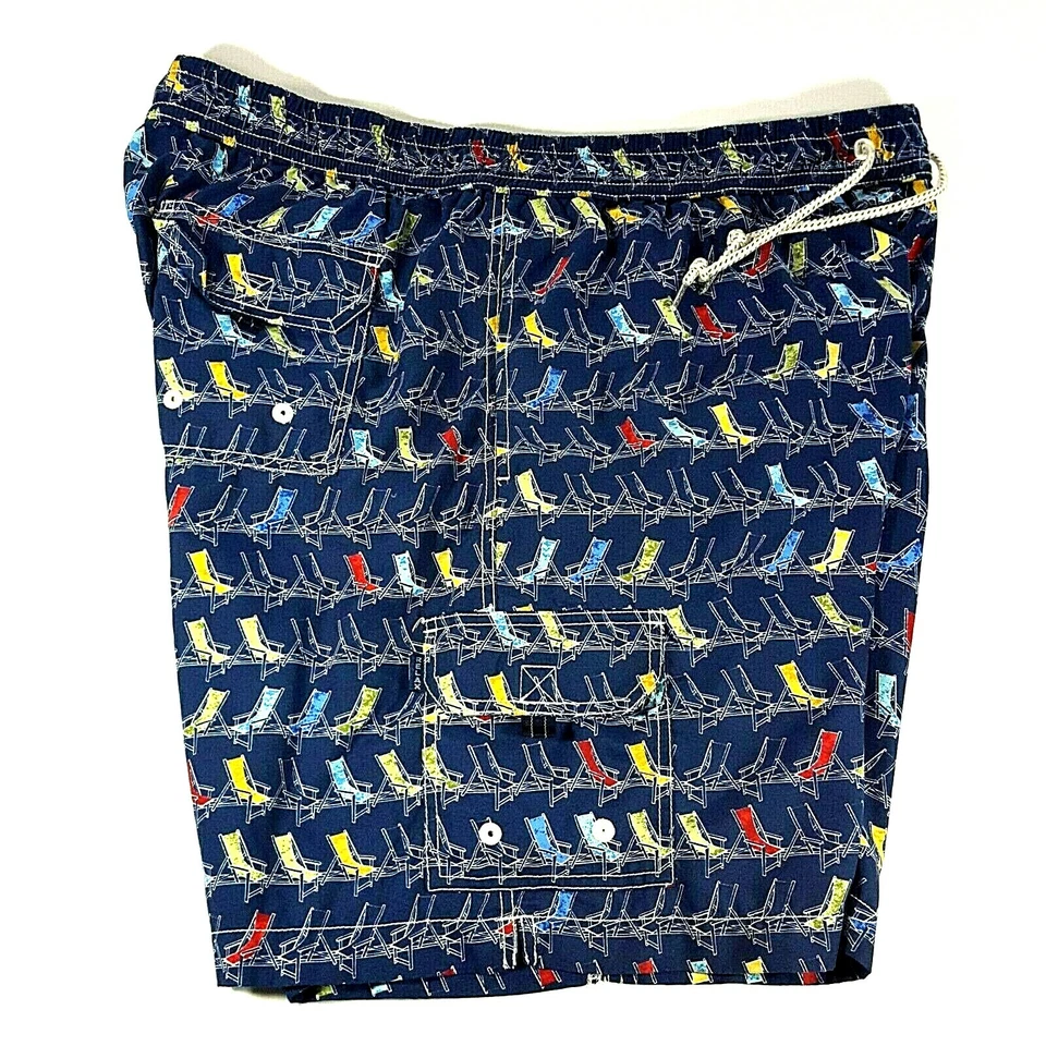 Tommy Bahama Men's Swim Trunks Shorts Blue Red Yellow Pockets 37.5  - Image 3 of 4
