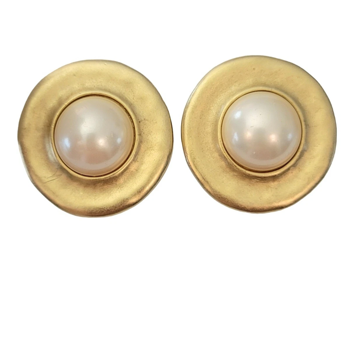 Faux pearl clip on cheap earrings