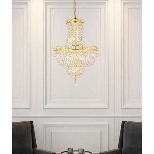 Elegant Lighting Tranquil 12-Light Crystal & Steel Chandelier in Gold - Picture 9 of 9
