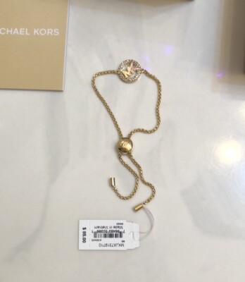 人気商品！Michael Kors Jetset Gold/クリスタルPlated Bracelet NEW MICHAEL KORS MKJX5389710 HERITAGE GOLD CRYSTAL HEART