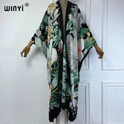 Bohemian Kimono Loose Cardigan Beach Outfits Woman Cover up Kaftan Evening  Dress | eBay