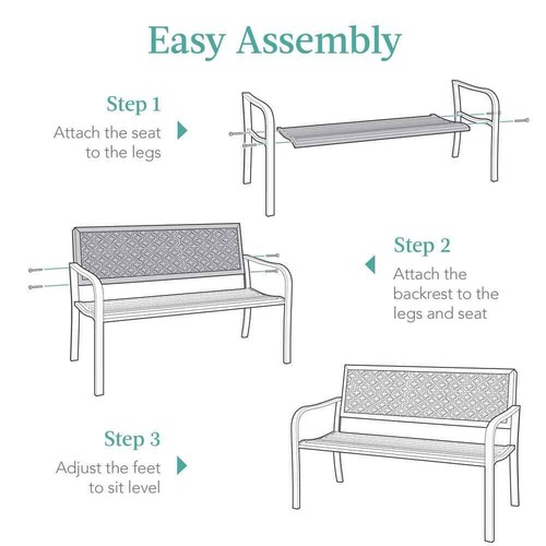 2-Person Rust Metal Outdoor Geometric Garden Bench - Picture 6 of 7
