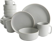 Zuma 16 Piece round Kitchen Dinnerware Set, Dishes, Plates, Bowls, Mugs, Service