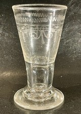 Barockes Schnapsglas, Kutscherglas , Wachtmeister, wohl Lauenstein, 2.H.18.Jh.