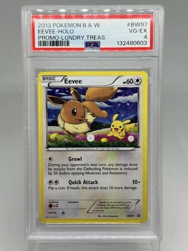 2013 Pokemon Black & White Eevee Holo Legendary Treasures Promo BW97 PSA 4 VG-EX