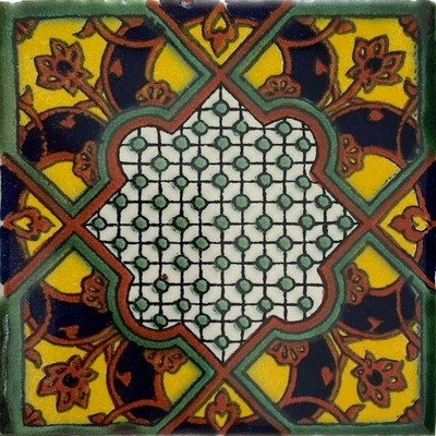 2'' x 2'' 36 pcs Azteca Mexican Clay Tile Handmade Talavera Backsplash Mosaic