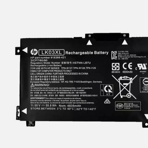 Подлинный аккумулятор 55,8 Втч LK03XL для HP Envy X360 15-bp 15-cn 17-ae 17-bw HSTNN-LB7U - Изображение 2 из 4