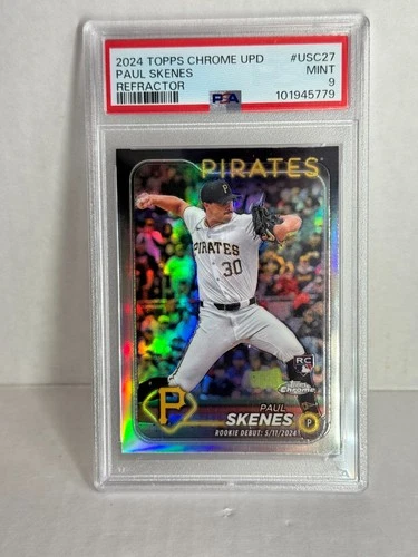 2024 Topps Chrome Update #USC27 PAUL SKENES Refractor Rookie Card (RC) PSA 9