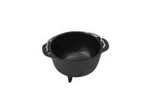 Cast Iron Mini Cauldron Pot Tripod Legs Bail Handle Camping Decor 5in Black