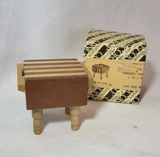 Dollhouse Miniature Concord Two Toned Butcher Block 1:12 Scale Original Box