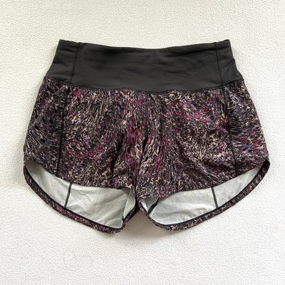 Lululemon Topography Multi Graphite Grey Print 4'' Speed Up Mid-Rise Short 2 Tall