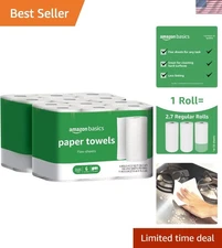 2-Ply Flex-Sheets Paper Towels, 12 Basics Rolls = 32 Regular Rolls, Everyday ...