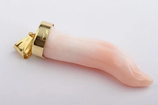 Cornetto Anhänger Lachsfarben Sardegna Korallen 750 Gelb Gold 18K Neu! - - Bild 4 von 4