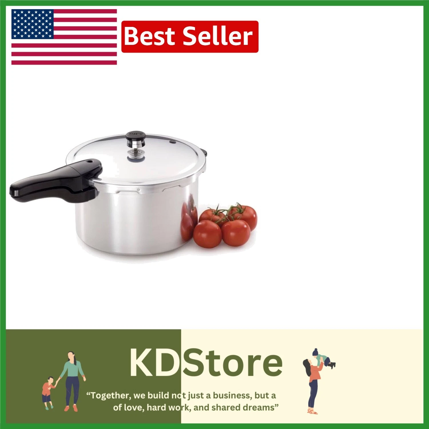 Efficient 8-Quart Aluminum Pressure Cooker with Locking Lid - Cook Fast & Safe