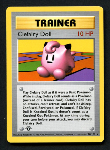 Pokemon Card: 1st Edition CLEFAIRY DOLL Shadowless Base 70/102 (LP)