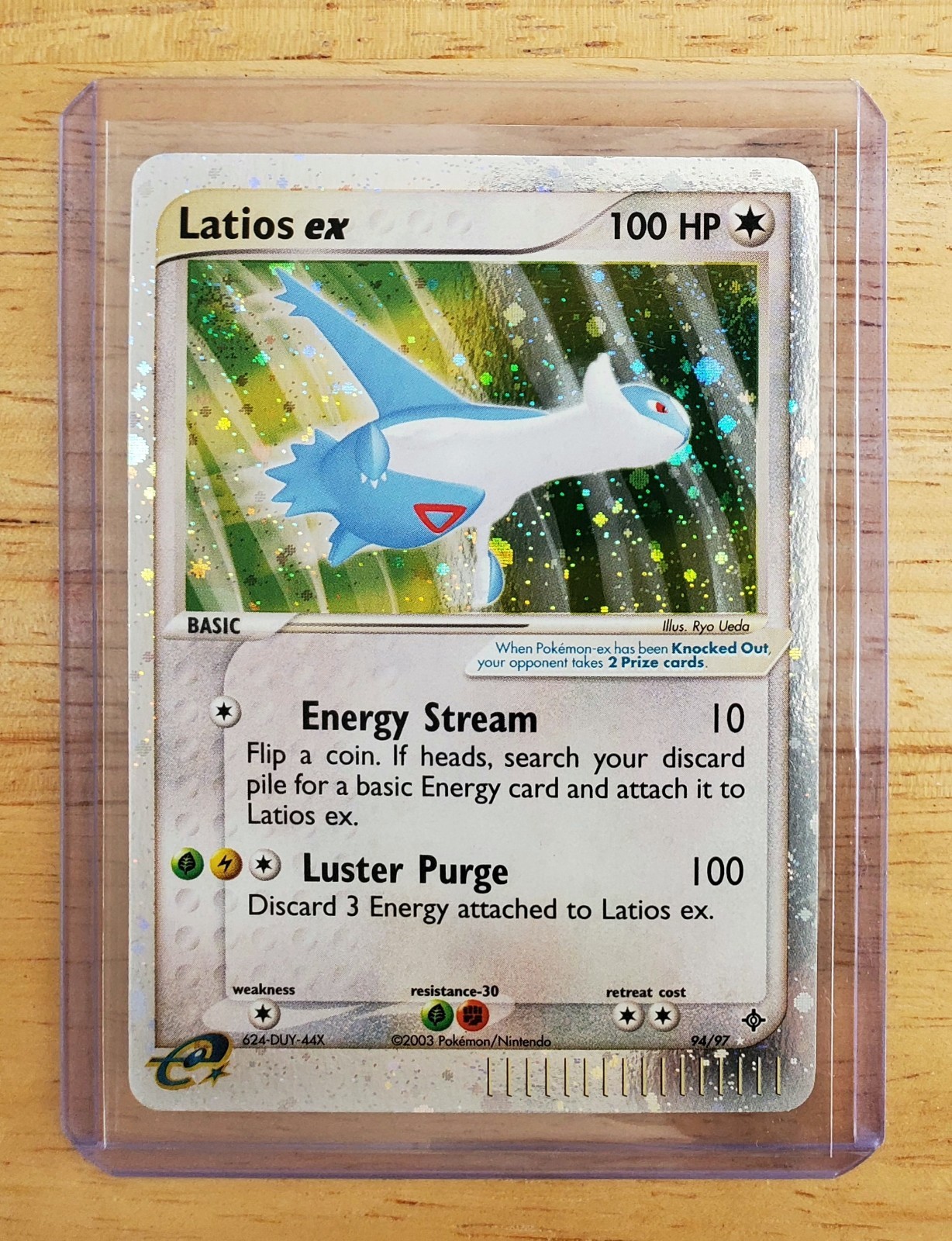 Pokemon 2003 Latios EX 94/97 EX Dragon Holo Rare Card Swirl