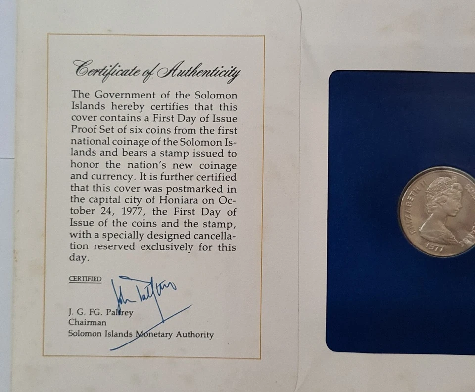 1977 Solomon Islands First National Coinage Proof Set FDC - Limited Edition. - Image 3 of 4