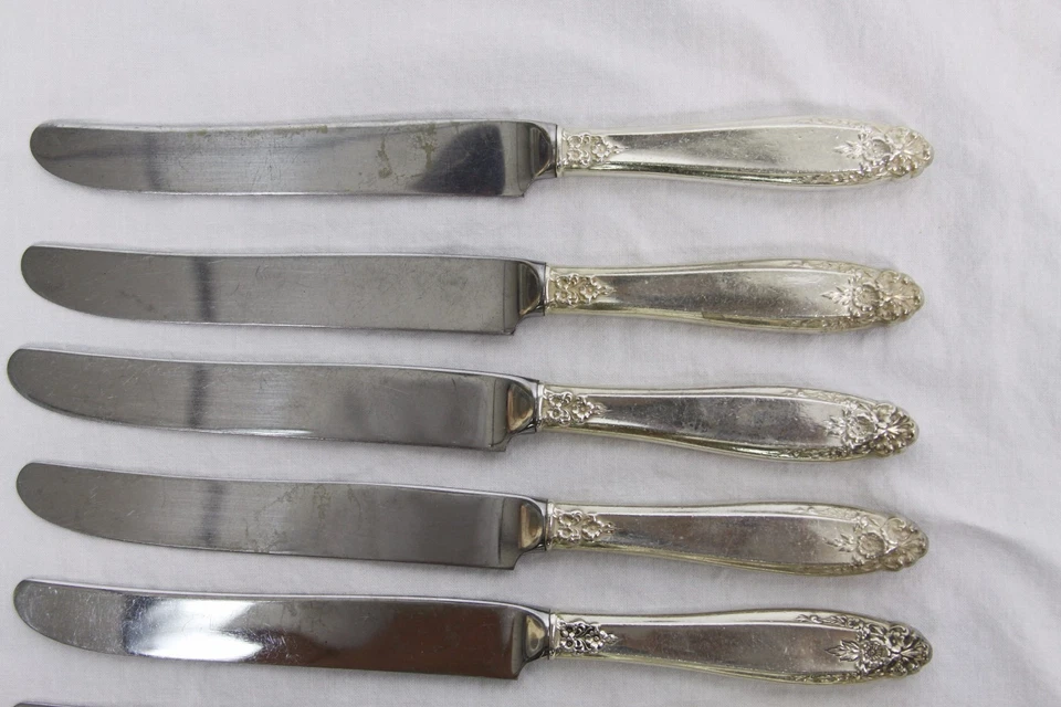 Cuchillos de cena PRELUDE 9 internacionales de plata esterlina de colección + servidor de pasteles Foto 2 de 4